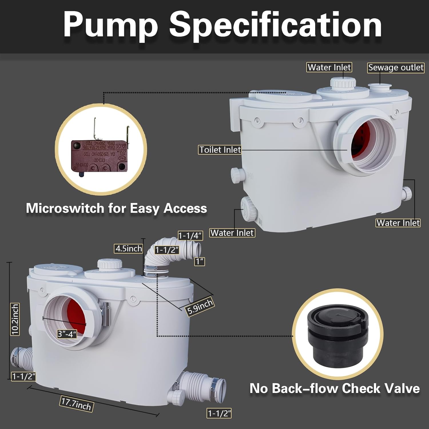 FLO500-B PatioZones 500W Macerator Pump
